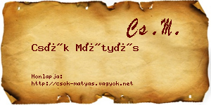Csók Mátyás névjegykártya