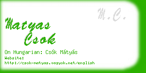 matyas csok business card
