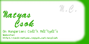 matyas csok business card